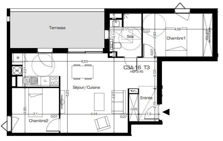 Appartement P3   BEZIERS  65 m2 230 900 € 