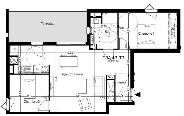 Appartement P3 BEZIERS 66 m2 248 500 € Appartement P3 BEZIERS 66 m2 248 500 €
